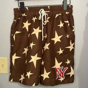 ROMWE Prep Mens Star Print Drawstring Waist Shorts Sz small